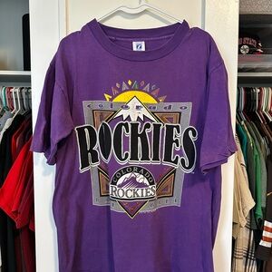 1993 Colorado Rockies Logo 7 Tee